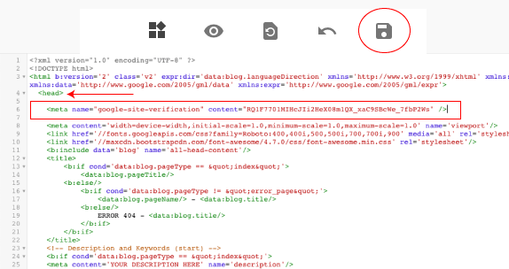 search console ownership verify ke liye HTML tag dale