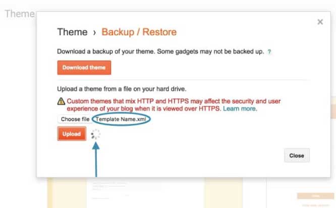 blogger theme upload kare