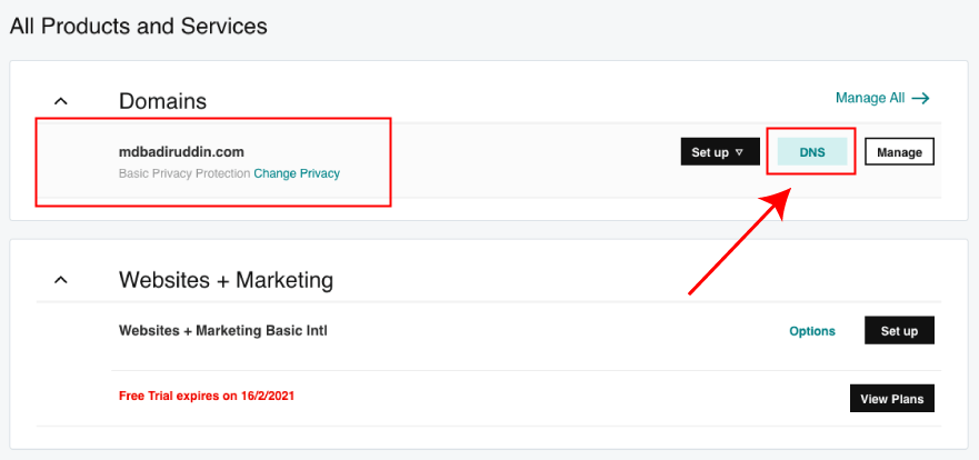 GoDaddy Domain DNS Record setup kare